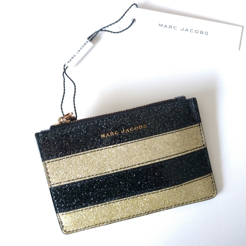 Marc Jacobs Glitter Stripe Leather Wallet